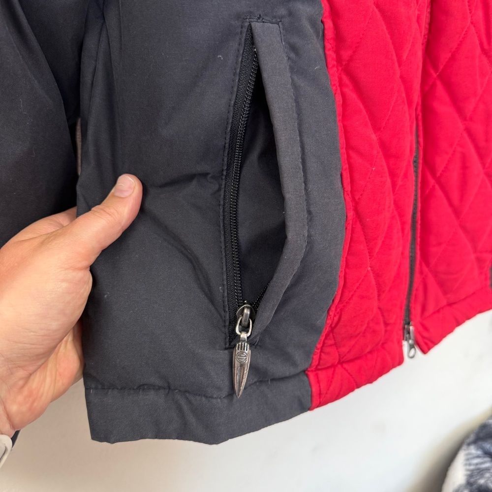 Harley Davidson, puffer warm down jacket with removable hood, women’s size L - Picture 6 of 15